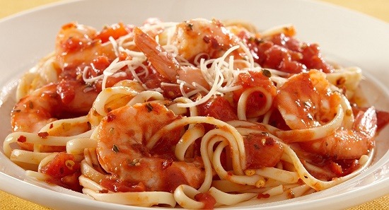 “Shrimp Pasta with Red Sauce”